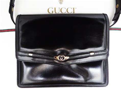 1960s gucci purse|Vintage Gucci Handbag in Black Leather, c.1960s .